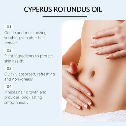 Cyperus Rotundus Oil, Cyprus Oil Natural Nut Grass Oil for Reducing Body Hair Growth, Smooth Skin & Hair Removal, Moisturizing & Soothing - Image 3