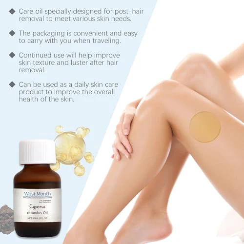 Cyperus Rotundus Oil, Cyprus Oil Natural Nut Grass Oil for Reducing Body Hair Growth, Smooth Skin & Hair Removal, Moisturizing & Soothing - Image 6