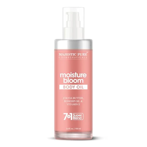 Majestic Pure Moisture Bloom Body Oil | 100% Pure & Natural | Repair Dry, Damaged Skin | Moisturizing Skin | Deep Moisturizing Formula | 3.4 Fl Oz