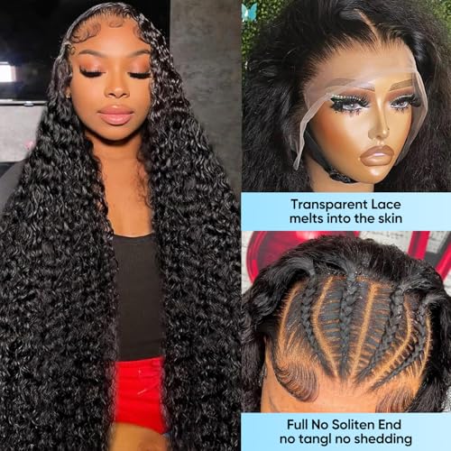 30 Inch 13X6 Lace Front Wigs Human Hair 200 Density Deep Wave Lace Front Wigs Human Hair Pre Plucked Deep Curly Glueless Wigs Human Hair for Women - Image 2