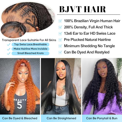 30 Inch 13X6 Lace Front Wigs Human Hair 200 Density Deep Wave Lace Front Wigs Human Hair Pre Plucked Deep Curly Glueless Wigs Human Hair for Women - Image 3