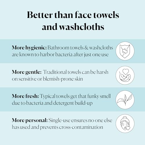 Sky Organics - Gentle Clean Face Towels (2-Pack) - 100 XL Single-Use Face Wipes - Ultra Soft & Dual Textured - Disposable Face Towel - Makeup Remover Wipes - Cruelty Free - Skin Care Tools - Self Care - Image 3