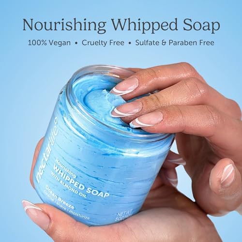 Nectar Life Nourishing Whipped Soap and Shave Butter with Almond Oil, Ocean Breeze Scent, Set of 3, 5 Oz each - Image 2