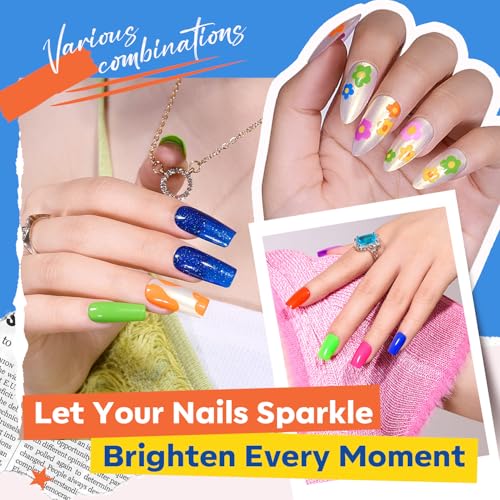 modelones Nail Polish Set, 12 Colors Summer Pink Red Blue Orange Quick Dry Mini Starter Kit, Long Lasting Art DIY Manicure Set at Home for Women Girls - Image 4