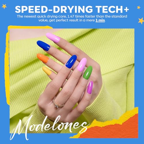 modelones Nail Polish Set, 12 Colors Summer Pink Red Blue Orange Quick Dry Mini Starter Kit, Long Lasting Art DIY Manicure Set at Home for Women Girls - Image 5