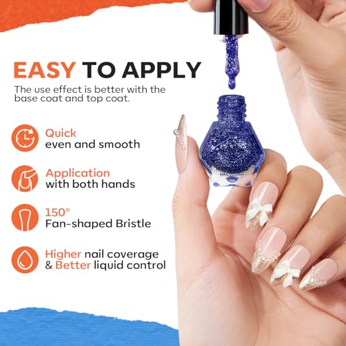 modelones Nail Polish Set, 12 Colors Summer Pink Red Blue Orange Quick Dry Mini Starter Kit, Long Lasting Art DIY Manicure Set at Home for Women Girls - Image 7