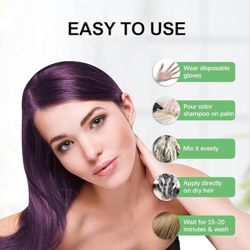 Polar Hair Dye Shampoo, Polar Hair Care Hair Dye Shampoo, Haircare Instant Dye Shampoo, Natural Hair Color Shampoo for Gray Hair Coverage, Suitable for Women & Men (Black) - Image 7