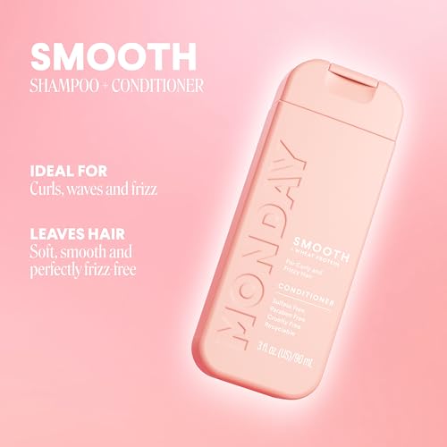 Monday Haircare Smooth Shampoo & Conditioner Travel Pack - 3oz, 90ML Travel Kit (2 x Shampoo,2 x Conditioner) - Image 3