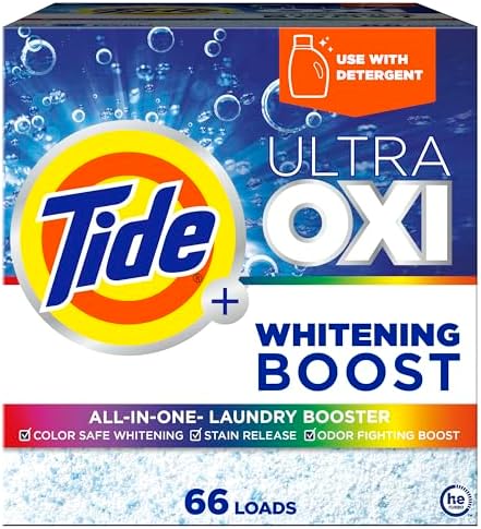 Tide All in One Laundry Booster, Color Safe Whitening, Stain and Odor Fighter, 66 Loads, 51 oz