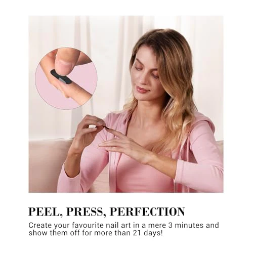 MelodySusie 30PCS Semi Cured Gel Nail Strips (Pink Glitter Flower), Works with Nail lamp, Salon Quality, Long Lasting, Easy to Apply and Remove, Includes 2 Prep Pads, Nail File and Wooden Stick - Image 6