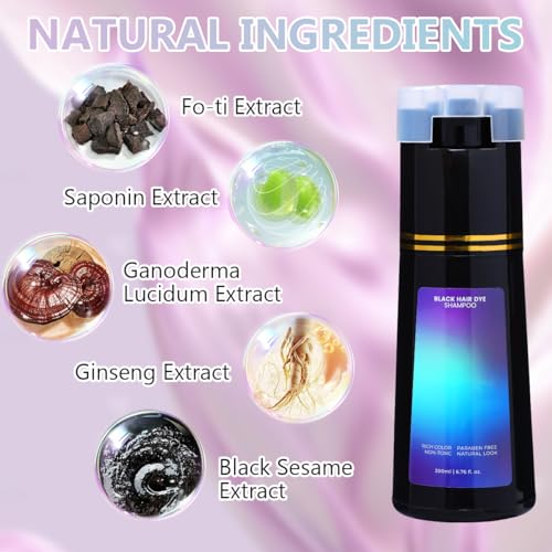 Polar Hair Dye Shampoo, Polar Hair Care, Polar Hair Care Instant Dye Shampoo, Natural Hair Color Shampoo for Gray Hair Coverage, Suitable for Women & Men (Dark Brown) - Image 5