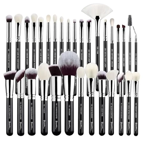 Pro makeup Artist Brushes Set 32Pcs Luxury Goat Hair Horse hair Makeup Brush Set eye and face brushes for every possibility By Bueart Design - Image 8
