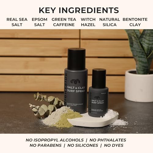 Salt & Clay Surf Spray - Hair Texturizing & Volumizing Spray - Salt & Clay, Silica, Witch Hazel, & Green Tea Blend - Beach Style Hair - For All Hair Types - Natural Ingredients (6oz) - Image 4