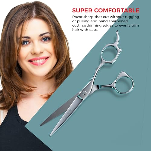 6.5" Hair Cutting Scissors for Professional, Barber & Hairdresser - Extremely Sharp Hair Shears for Cutting, Trimming, Grooming, Precision - Right Hand Hair Scissors for Men, Women, Adults. - Image 2
