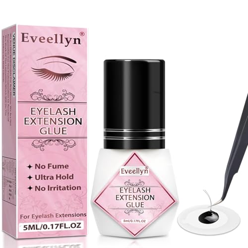 Lash Extension Glue 5ml, Eyelash Extension Glue, 2-3s Drying Time, Retention up to 7-8 Weeks, Power Extreme Waterproof for Professional Use Only