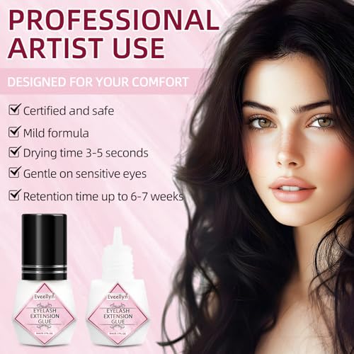 Lash Extension Glue 5ml, Eyelash Extension Glue, 2-3s Drying Time, Retention up to 7-8 Weeks, Power Extreme Waterproof for Professional Use Only - Image 6