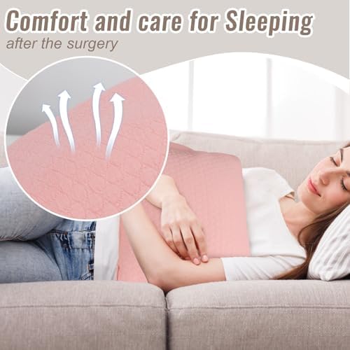 Hysterectomy Recovery Pillow, Post-Surgery Cushion for Abdomen C-Section Tummy Tuck Lumpectomy Myomectomy Patients Must Haves Abdominal Pillow with Pocket (Lght Pink) - Image 5