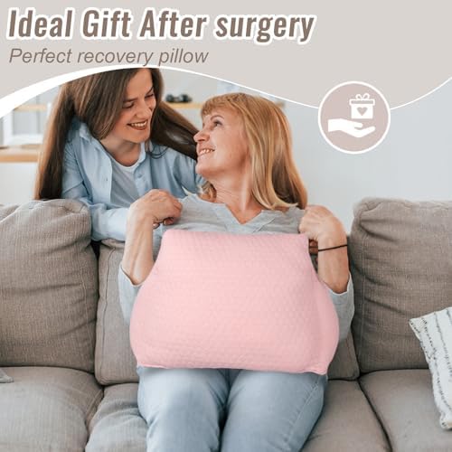 Hysterectomy Recovery Pillow, Post-Surgery Cushion for Abdomen C-Section Tummy Tuck Lumpectomy Myomectomy Patients Must Haves Abdominal Pillow with Pocket (Lght Pink) - Image 7