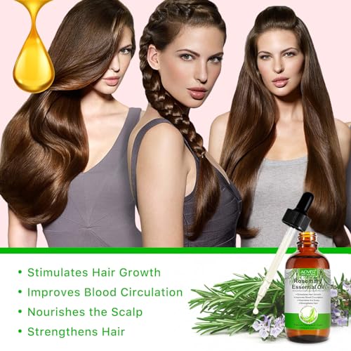 Rosemary Oil for Hair Growth 4.04 Fl Oz, Rosemary Essential Oil for Eyelashs, Eyebrows, Face, Skin Care, Body Massage, Aromatherapy, Hair Loss Treatment, Nourishes The Scalp, Improve Blood Circulation - Image 2