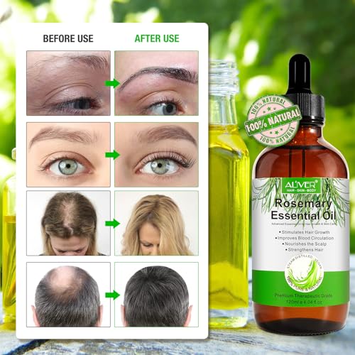 Rosemary Oil for Hair Growth 4.04 Fl Oz, Rosemary Essential Oil for Eyelashs, Eyebrows, Face, Skin Care, Body Massage, Aromatherapy, Hair Loss Treatment, Nourishes The Scalp, Improve Blood Circulation - Image 3
