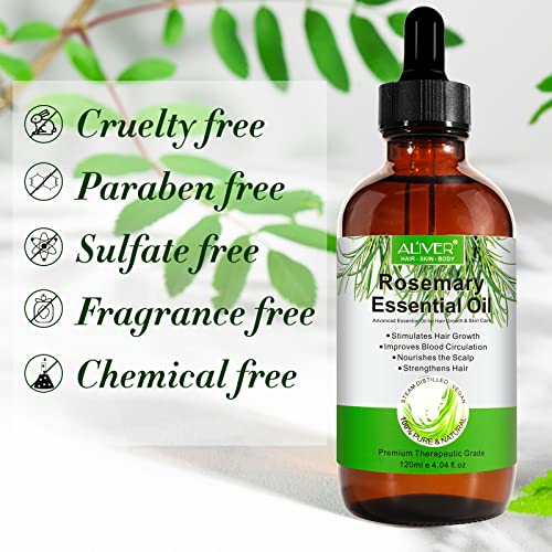 Rosemary Oil for Hair Growth 4.04 Fl Oz, Rosemary Essential Oil for Eyelashs, Eyebrows, Face, Skin Care, Body Massage, Aromatherapy, Hair Loss Treatment, Nourishes The Scalp, Improve Blood Circulation - Image 9