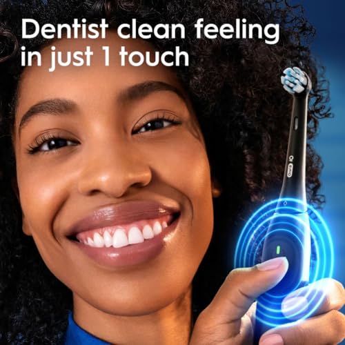 Oral-B iO Simple Clean Rechargeable Electric Powered Toothbrush, Night Black with 1 Gentle Care Brush Head and 1 Black Travel Case - Automatic Pressure Sensor to Protect Gums - 3 Modes - 2 Min Timer - Image 5