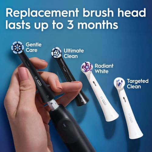 Oral-B iO Simple Clean Rechargeable Electric Powered Toothbrush, Night Black with 1 Gentle Care Brush Head and 1 Black Travel Case - Automatic Pressure Sensor to Protect Gums - 3 Modes - 2 Min Timer - Image 9