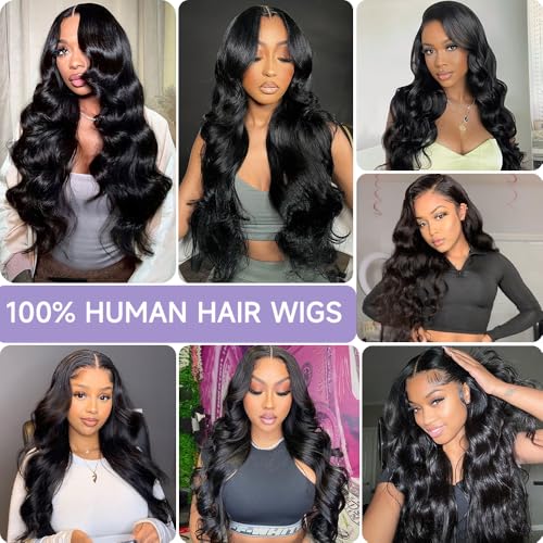 Body Wave Lace Front Wigs Human Hair Pre Plucked With Bleached Knots 200 Density HD Lace Frontal Human Hair Wig 13x6 Transparent Lace Front Wigs Human Hair With Baby Hair 28 Inch - Image 5