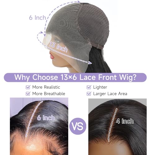 Body Wave Lace Front Wigs Human Hair Pre Plucked With Bleached Knots 200 Density HD Lace Frontal Human Hair Wig 13x6 Transparent Lace Front Wigs Human Hair With Baby Hair 28 Inch - Image 6