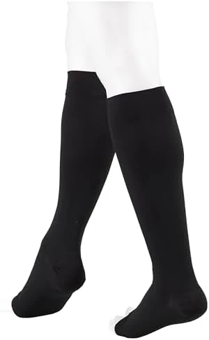 NuVein Medical Compression Stockings, 30-40 mmHg Support, Women & Men Knee Length, Open Toe, Black, 2X-Large - Image 2