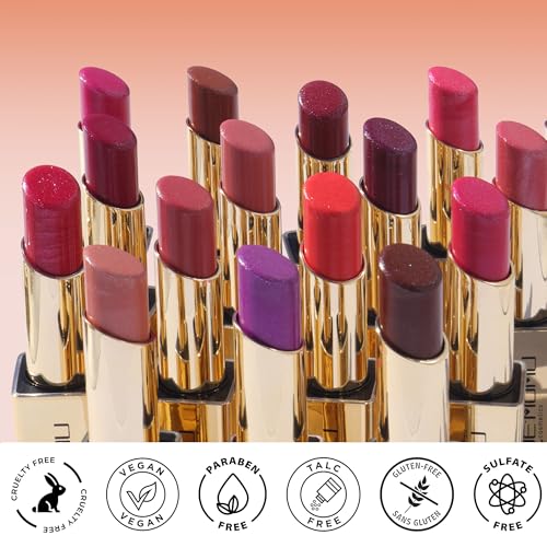 DE'MUMU Red Pink Lipstick Moisturizing for Women Shimmer Tinted Lip Balm Hydrating Nourishing Rasberry Lip Gloss Vegan& Cruelty Free Lip Makeup, ZG116 Crystal - Image 6