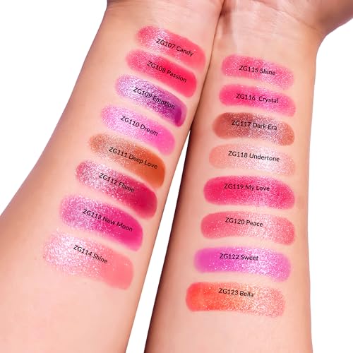 DE'MUMU Red Pink Lipstick Moisturizing for Women Shimmer Tinted Lip Balm Hydrating Nourishing Rasberry Lip Gloss Vegan& Cruelty Free Lip Makeup, ZG116 Crystal - Image 7