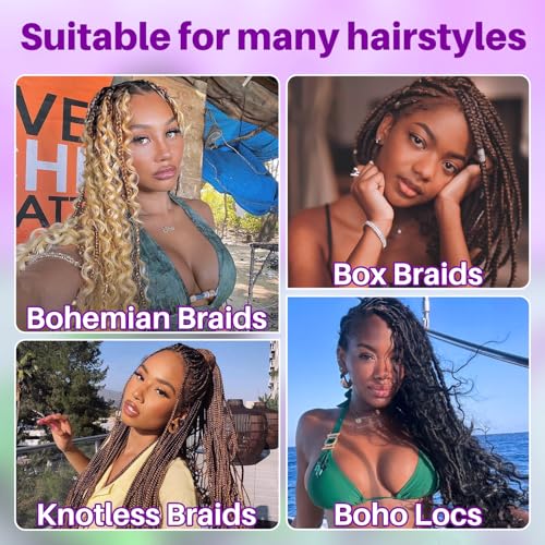 Human Braiding Hair for Boho Braids, Deep Wave Bulk Boho Braids Human Hair for Boho Knotless Braids Curly Bohemian Water Wave Braiding 70g 20 Inch Auburn Ginger (2 No Weft Bundles/Pack) - Image 7
