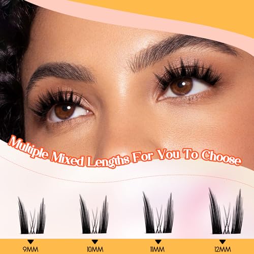 GEMERRY Lash Clusters Fluffy Cluster Lashes Mink Cluster Eyelash Extensions Lash Extension Clusters DIY at Home Eyelash Clusters - Image 5