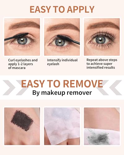 Mascara for Older Women 60 Plus, Black+Brown Mascara Volume and Length for Mature Women with Thinning Lashes, Prime Mascara Waterproof Long Lasting Volumizing,Hypoallergenic Mascara for Sensitive Eyes - Image 6