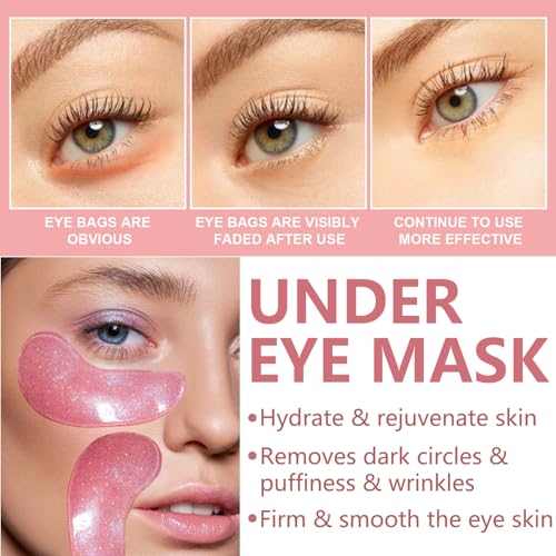 30 Pairs Lip Mask & Eye Mask,Under Eye Patches for Reducing Fine Lines & Dark Circles,Collagen Crystal Lip Patches for Lip Spa Daily Labial Masks Hydrating Lip Treatment Christmas Gifts - Image 2