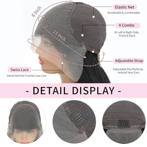 13x6 Lace Front Wigs Human Hair 26 Inch Body Wave Lace Front Wigs Human Hair Pre Plucked 200% Density Real Wigs Human Hair with Baby Glueless Wigs Hair Human Hair Lace Front Wigs - Image 6