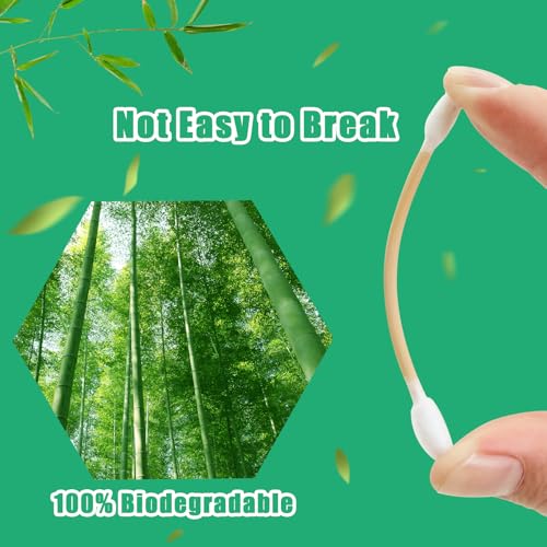 1000 Count Pointed Cotton Swabs - Double Precision Tips with Bamboo Stick for Beauty and Personal Care - for Eyebrow And Eyelash Application, Manicures And Nail Art, Cleaning Ears And Nose - Image 3