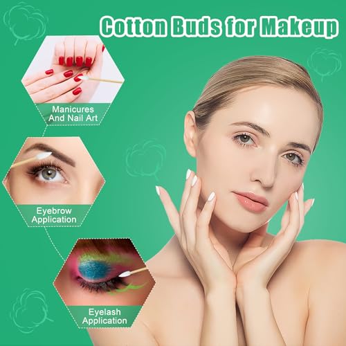 1000 Count Pointed Cotton Swabs - Double Precision Tips with Bamboo Stick for Beauty and Personal Care - for Eyebrow And Eyelash Application, Manicures And Nail Art, Cleaning Ears And Nose - Image 5