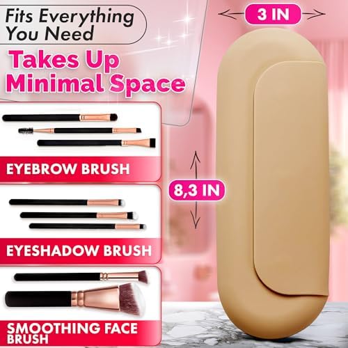 Silicone Makeup Brush Holder Travel - Small Makeup Brush Bag Travel Makeup Bag for Brushes Silicone Makeup Brush Organizer Makeup Brush Case - Silicone Make Up Bag Make Up Brush Holder Organizer - Image 2