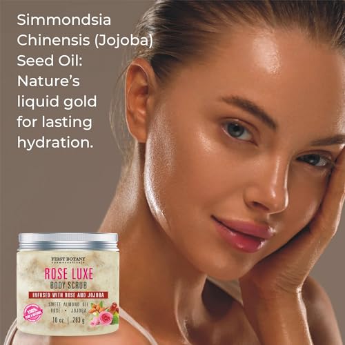 First Botany Body Scrub - Natural Exfoliating Salt Scrub & Body and Face Souffle helps with Moisturizing Skin, Acne, Cellulite, Dead Skin Scars, Wrinkles (10 fl oz, Rose) - Image 6