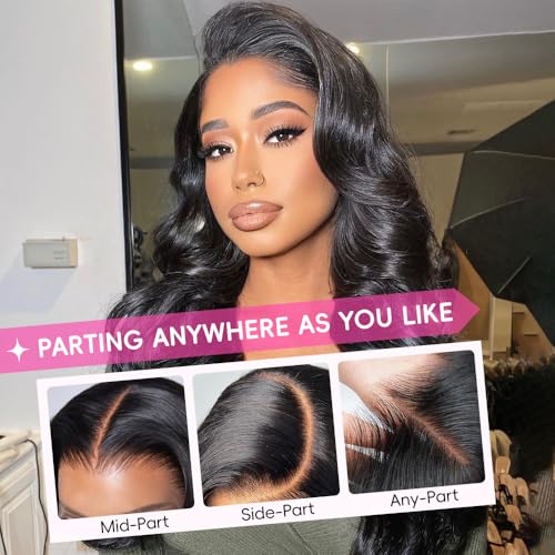 26 Inch 13x6 Lace Front Wigs Human Hair 200% Density Body Wave Lace Front Wigs Human Hair Pre Plucked Glueless Wigs Human Hair For Women HD Lace Frontal Wig Human Hair With Baby Hair - Image 2