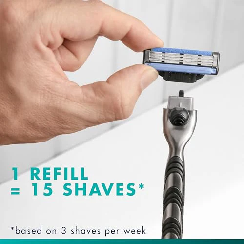 Gillette Mach3 Shaving Razor for Men, 1 Gillette 3-Blade Razor Handle for Men’s Grooming, 10 Razor Blade Refills, Razor Blades with Lubrication Strip - Image 7