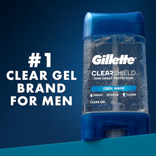 Gillette Antiperspirant and Deodorant for Men, 72hr Sweat & Odor Protection, Long Lasting Freshness, Anti-White Mark Technology, Clear Gel, Cool Wave Scent, 3.8 oz (Pack of 3) - Image 6