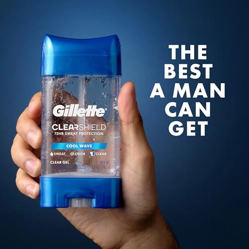 Gillette Antiperspirant and Deodorant for Men, 72hr Sweat & Odor Protection, Long Lasting Freshness, Anti-White Mark Technology, Clear Gel, Cool Wave Scent, 3.8 oz (Pack of 3) - Image 8
