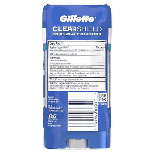 Gillette Antiperspirant and Deodorant for Men, 72hr Sweat & Odor Protection, Long Lasting Freshness, Anti-White Mark Technology, Clear Gel, Cool Wave Scent, 3.8 oz (Pack of 3) - Image 9
