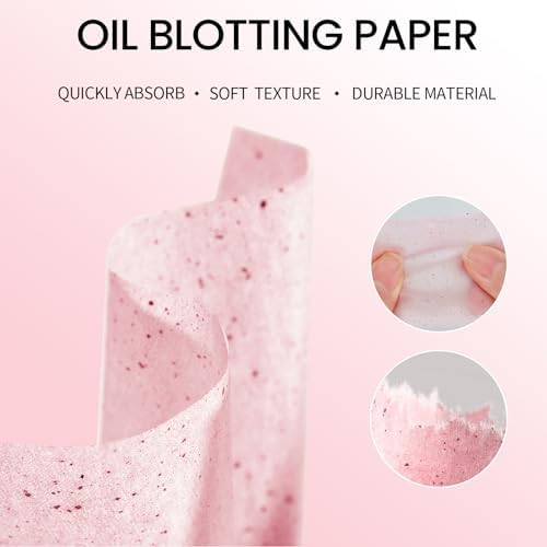 Erinde Oil Blotting Sheets for Face with Mirror and Puff, 300 Sheets Oil Blotting Paper for Oily Skin, Face Oil Absorbing Sheets, Natural Oil Control Film, Absorb Excess Oil, Makeup Friendly - Image 4
