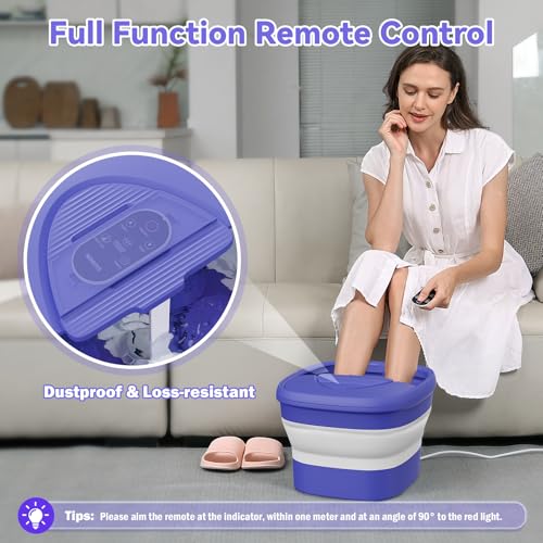 Foot Spa Collapsible, Foot Bath Massager with Heat, Remote, Timer, and 24 Motorized Shiatsu Massage Balls, Foot Soaking Tub Supports Hot/Cold Water Soaking - Image 4