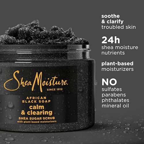 SheaMoisture Sugar Body Scrub African Black Soap for healthy, glowing skin African black soap with 24h shea moisture nutrients 12 oz - Image 3