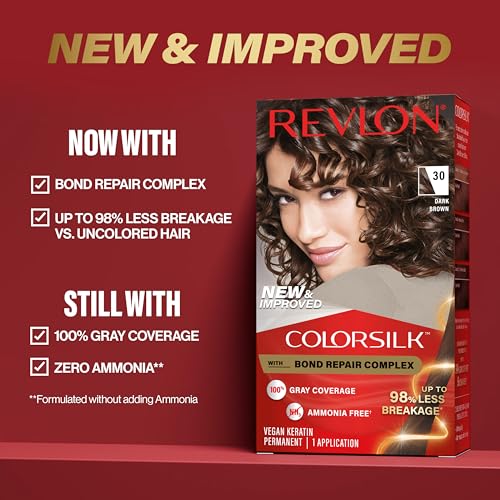 Revlon ColorSilk with Bond Repair Complex, Permanent Hair Color, 100% Gray Coverage, Ammonia Free Hair Dye, Vegan Keratin, 42 Medium Auburn (Pack of 3) - Image 3